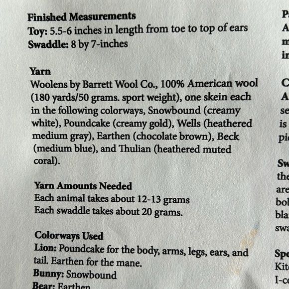 CHILDREN’S TOY PATTERN AND MERINO WOOL BLEND YARN - Picture 3 of 6